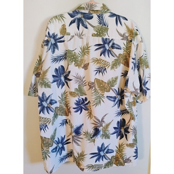 Men's Pierre Cardin Hawaiian Shirt XXL - 100% Cotton Palm Leaf Floral Print - Picture 2 of 6